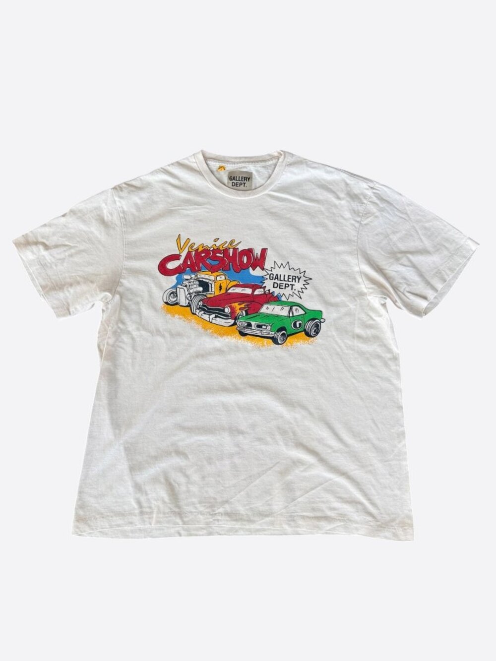 Gallery Dept White & Multicolor Venice Car Show Graphic T-Shirt